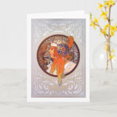 Alphonse Mucha Kaart (Gele Bloem)