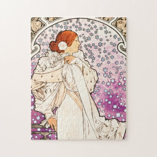 Alphonse Mucha La Dame 1896 Art Legpuzzel (Verticaal)