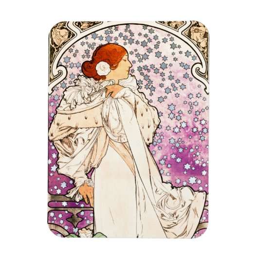 Alphonse Mucha La Dame 1896 Art  Magneet (Verticaal)