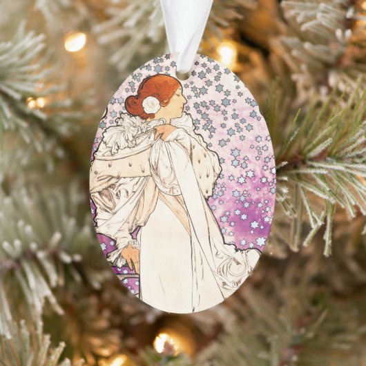 Alphonse Mucha La Dame 1896 Art  Ornament (Boom)