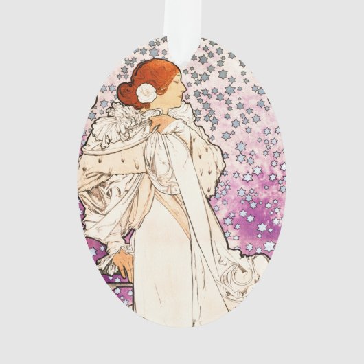 Alphonse Mucha La Dame 1896 Art  Ornament (achterkant)