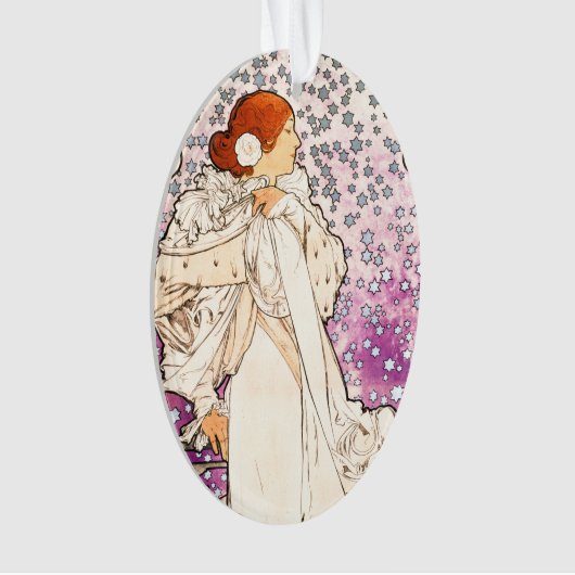 Alphonse Mucha La Dame 1896 Art Ornament (voorkant)