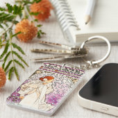 Alphonse Mucha La Dame 1896 Art  Sleutelhanger (Voorkant Rechts)