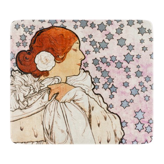 Alphonse Mucha La Dame 1896 Art  Snijplank (Voorkant)