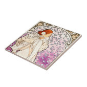 Alphonse Mucha La Dame 1896 Art  Tegeltje (Zijkant)