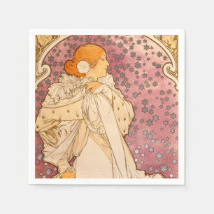 Alphonse Mucha La Dame Aux Camelias: Art Nouveau Servet
