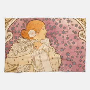 Alphonse Mucha La Dame Aux Camelias: Art Nouveau  Theedoek