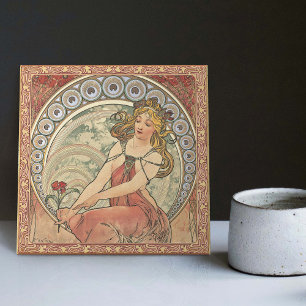 Alphonse Mucha La Peinture Art Tegeltje