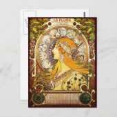 Alphonse Mucha La Plume Briefkaart (Voorkant / Achterkant)