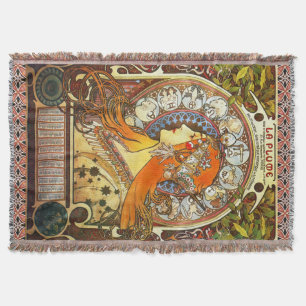 Alphonse Mucha La Plume Zodiac Art  Deken
