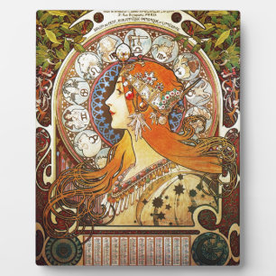 Alphonse Mucha La Plume Zodiac Art Fotoplaat