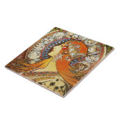 Alphonse Mucha La Plume Zodiac Art  Tegeltje (Zijkant)