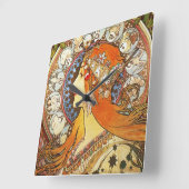 Alphonse Mucha La Plume Zodiac Art Vierkante Klok (Hoek)