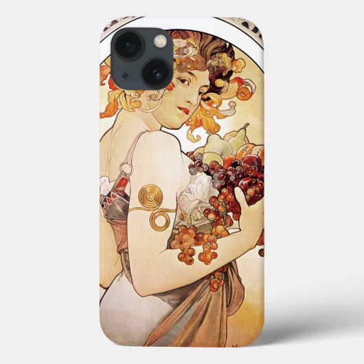 Alphonse Mucha Lady met fruit Case-Mate iPhone Case (Achterkant)