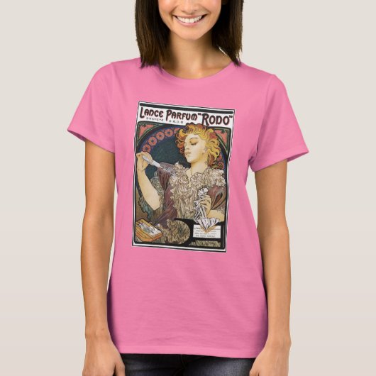 Alphonse Mucha- Lance Parfum "Rodo" - Parfum Ad T-shirt (Voorkant)