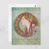 Alphonse Mucha Laurel Art Briefkaarten (Voorkant / Achterkant)