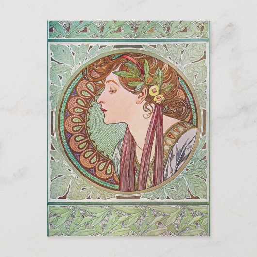Alphonse Mucha Laurel Art Briefkaarten (Voorkant)