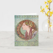Alphonse Mucha Laurel Art Nouveau Cartes de notes (Fleur jaune)