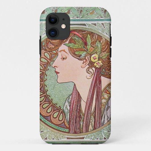 Alphonse Mucha Laurel Art Nouveau iPhone 5 Coque (Dos)