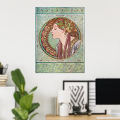 Alphonse Mucha Laurel Art Nouveau Poster Print (Thuiskantoor)
