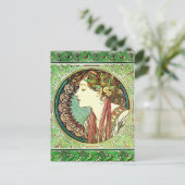 Alphonse Mucha Laurel Briefkaart (Staand voorkant)