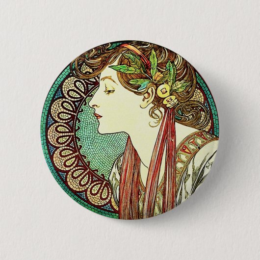 Alphonse Mucha Laurel Button (Voorkant)