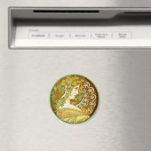 Alphonse Mucha Laurel Magnet (In Situ (Lave-vaisselle))