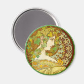 Alphonse Mucha Laurel Magnet Magneet (Voorkant / Achterkant)
