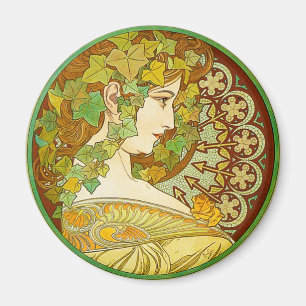 Alphonse Mucha Laurel Magnet Magneet