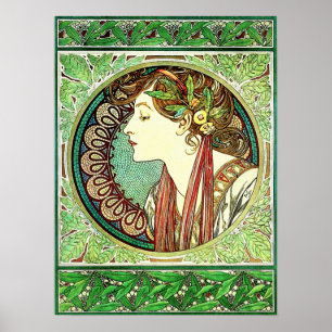 Alphonse Mucha Laurel Poster