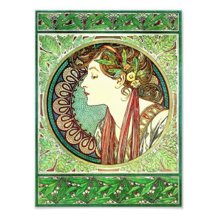 Alphonse Mucha Laurel Print Foto Afdruk