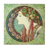 Alphonse Mucha Laurel Tile Tegeltje (Voorkant)