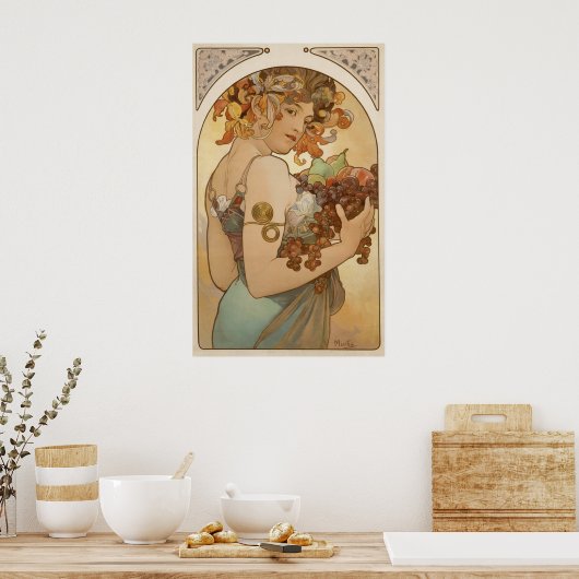 Alphonse Mucha: Le Fruit/Fruit Poster (Keuken)