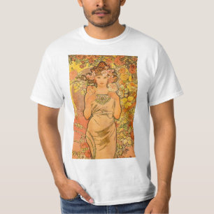 Alphonse Mucha le T-shirt de rose