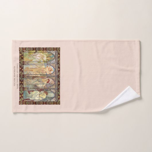 Alphonse Mucha - Les heures du jour (Serviette à main)