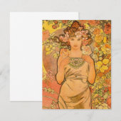 Alphonse Mucha les invitations de rose (Devant / Derrière)
