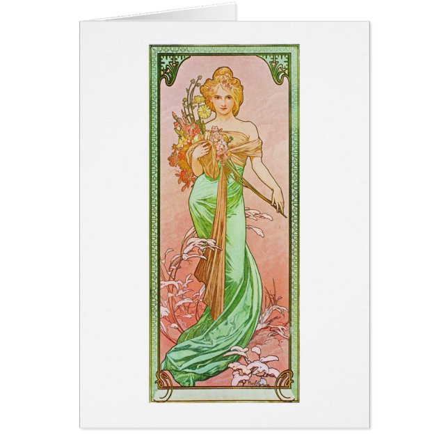 Alphonse Mucha les saisons : Ressort Printemps (Devant)