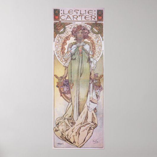 Alphonse Mucha. Leslie Carter, 1908 Poster (Voorkant)