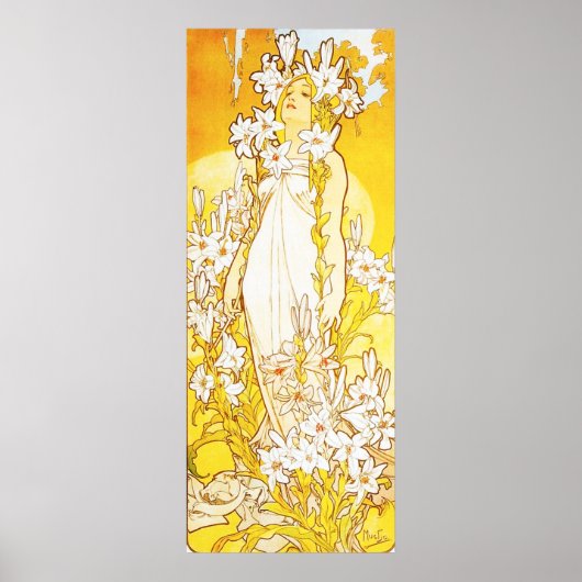 Alphonse Mucha Lily Poster (Voorkant)