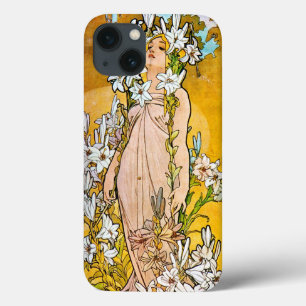 Alphonse Mucha - Lily - White Border iPhone 13 Hoesje