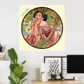 Alphonse Mucha maand juli Poster (Thuiskantoor)