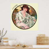 Alphonse Mucha maand oktober Poster (Keuken)