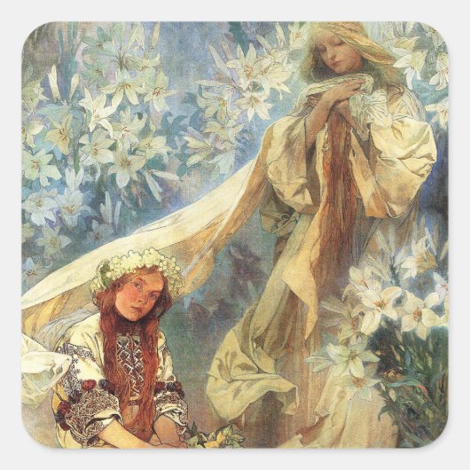 Alphonse Mucha Madonna des Stickers Lilies (Devant)