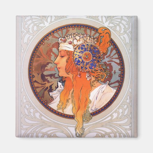 Alphonse Mucha Magneet (Voorkant)