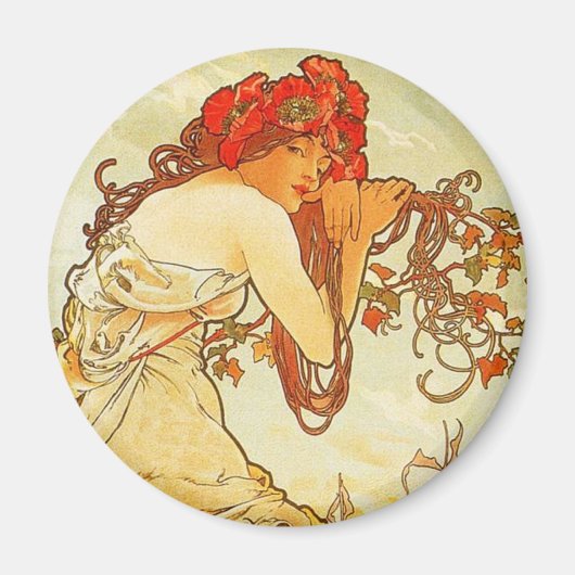 Alphonse Mucha - Magnet d'été (Devant)