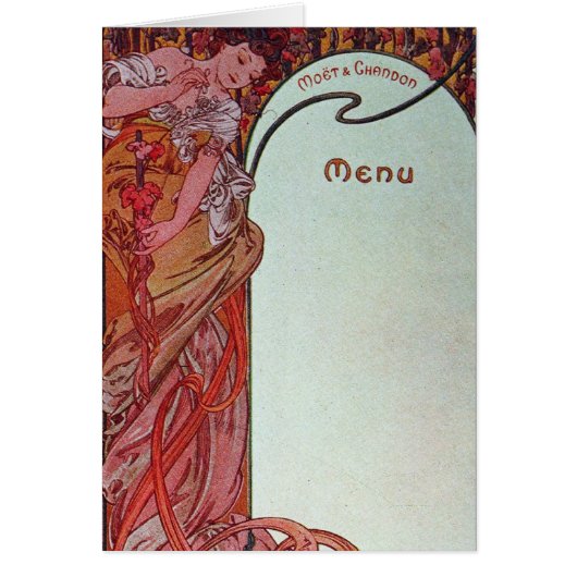 Alphonse Mucha Menu (Voorkant)