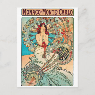 Alphonse Mucha Monaco, Monte-Carlo, 1897 Briefkaart
