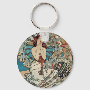 Alphonse Mucha ~ Monaco Monte Carlo Art Nouveau Sleutelhanger