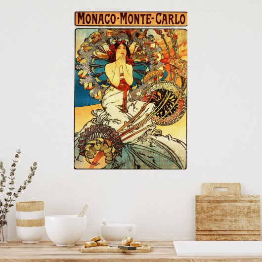 Alphonse Mucha - Monaco Monte Carlo Poster (Keuken)