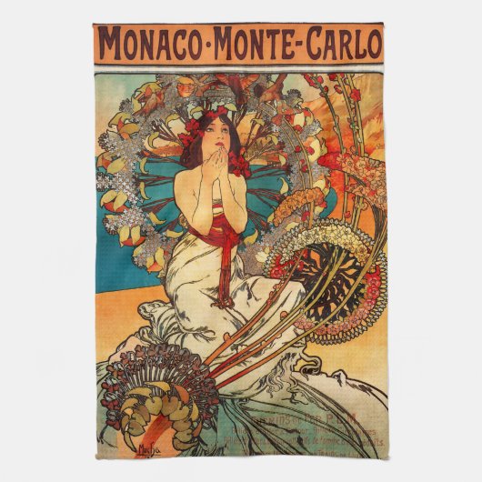 Alphonse Mucha Monte Carlo Kitchen Towel Theedoek (Verticaal)
